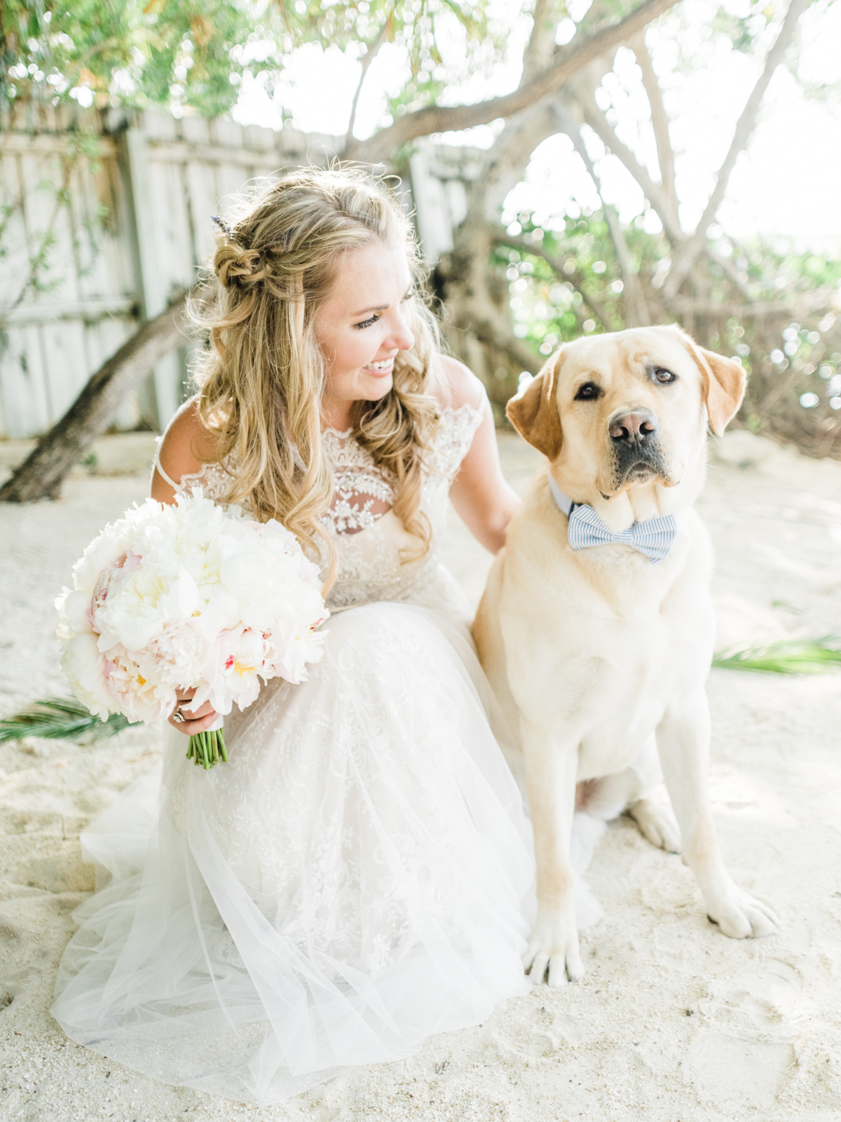 Puppy friendly wedding at Islamorada Florida, featured on Style Me Pretty